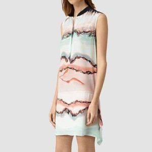 All Saints Isha Crystal Silk Printed Dress